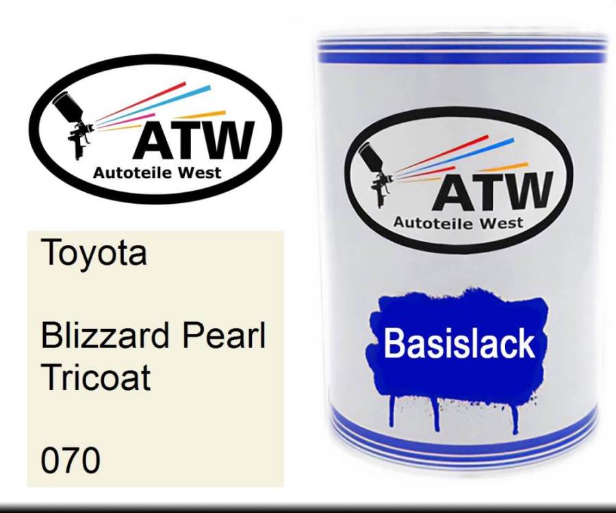 Toyota, Blizzard Pearl Tricoat, 070: 500ml Lackdose, von ATW Autoteile West.